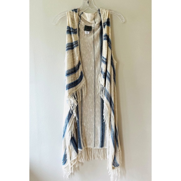 XL Sweet Sinful Boho Chic Open Knit Cardigan Cover Up Fringe - Picture 1 of 5